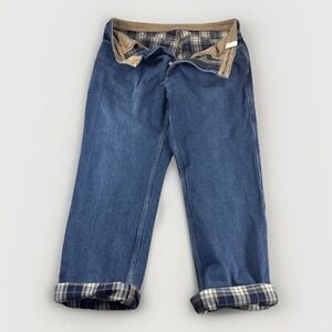 Duluth Trading Ballroom Flannel Lined Jeans Mens 40x32 Blue Denim Work Winter